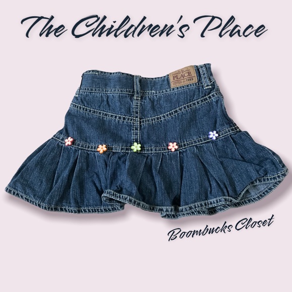 Lot of 2 Weissman Tutu, The Children’s Place Denim Skort, 3T with flower buttons - Picture 3 of 8
